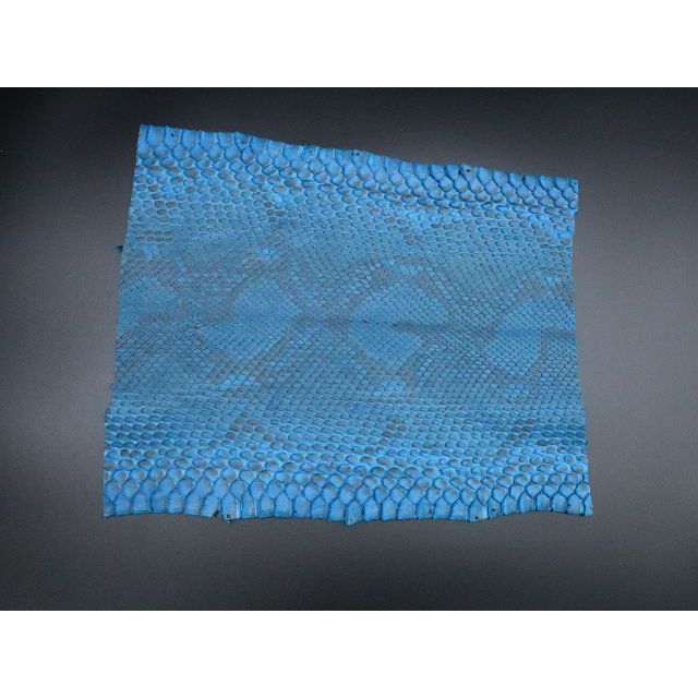 ヘビ革 本革 背革 ダイアモンドパイソン A4×2サイズ保証 ブルー