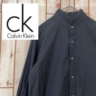 カルバンクライン(Calvin Klein)の【2Way】カルバンクライン　スタンドカラー　長袖シャツ　ブラック(シャツ)