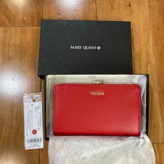 マリークワント(MARY QUANT)のマリークワント 牛革 がま口 カードケース 本革 レッド 赤 新品(折り財布)