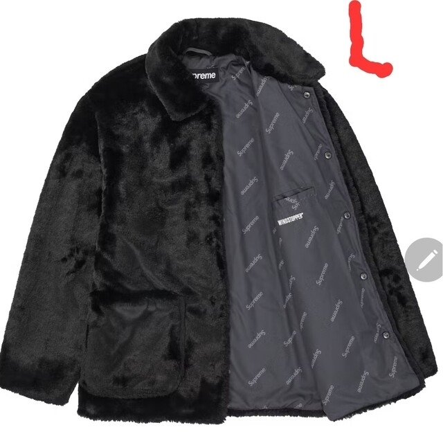 supreme 2-tone faux fur shop coat 21AW　L