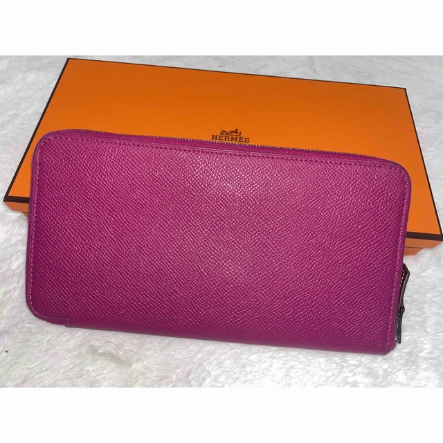 大人気! HERMES アザップ シルクインロング ローズパープル 財布