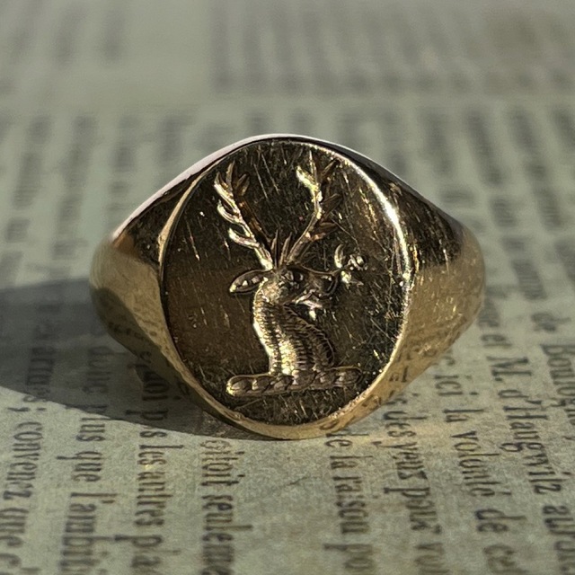 初回限定】 超激レア 英国 イギリス ヴィンテージ 9ct シグネット