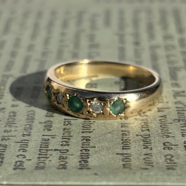 シェフィー】 レア 英国 イギリス ヴィンテージ 9ct 9k エメラルド