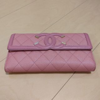 シャネル(CHANEL)のCHANEL　シャネル　長財布　くすみピンク　used 　美品(財布)