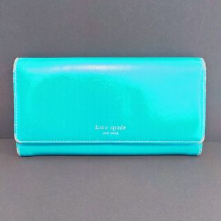 ケイトスペードニューヨーク(kate spade new york)の【USED】　kate spade ケイト・スペード　長財布　エメラルドグリーン(財布)