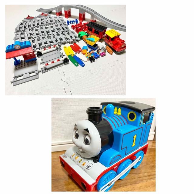 LEGO  レゴ　デュプロ　ブロック　電車　汽車　レール　鉄橋　踏切