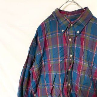 ペンドルトン(PENDLETON)の【70s】ペンドルトン　チェック柄　長袖シャツ L 古着ヴィンテージ(シャツ)