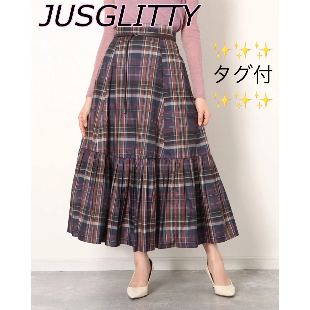 JUSGLITTY - ✨タグ付✨ジャスグリッティー ベルト付裾上げフレア