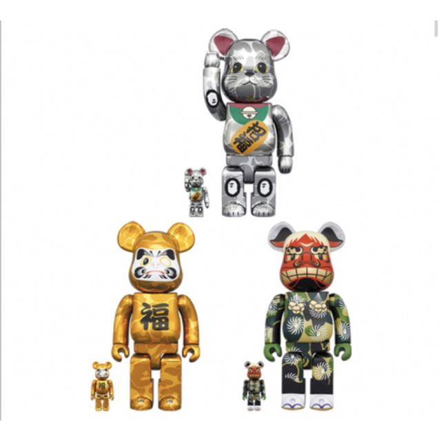 BE@RBRICK BAPE(R) 招き猫 銀メッキ 達磨 金メッキ 獅子舞その他