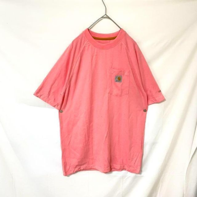 carhartt(カーハート)のcarhartt カーハート　tシャツ 半袖　ピンク　パッチタグ　ラグラン　M メンズのトップス(Tシャツ/カットソー(半袖/袖なし))の商品写真
