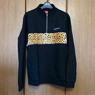 シュプリーム(Supreme)の18AW Supreme レオパードパネルハーフジップ　コムドットゆうた着用(スウェット)