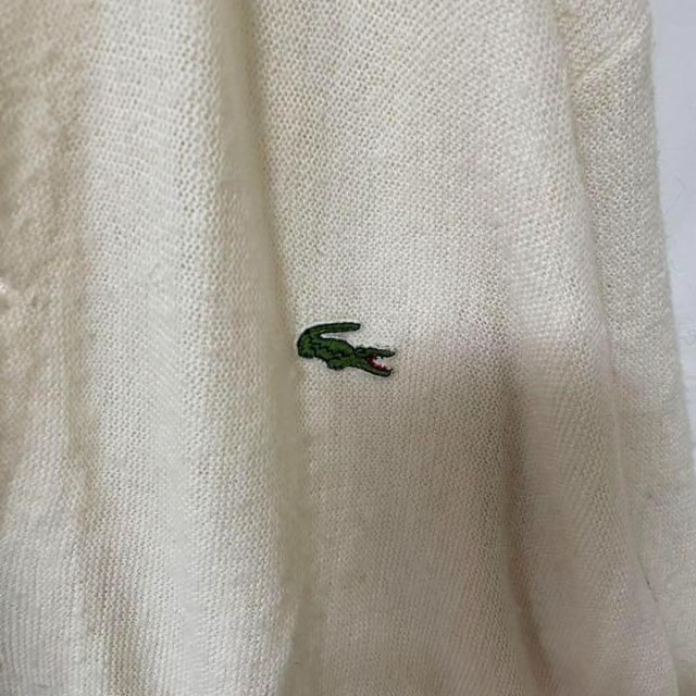 LACOSTE(ラコステ)のizod LACOSTE ラコステ　カーディガン　ワンポイントワニ刺繍ロゴ　古着 メンズのトップス(カーディガン)の商品写真