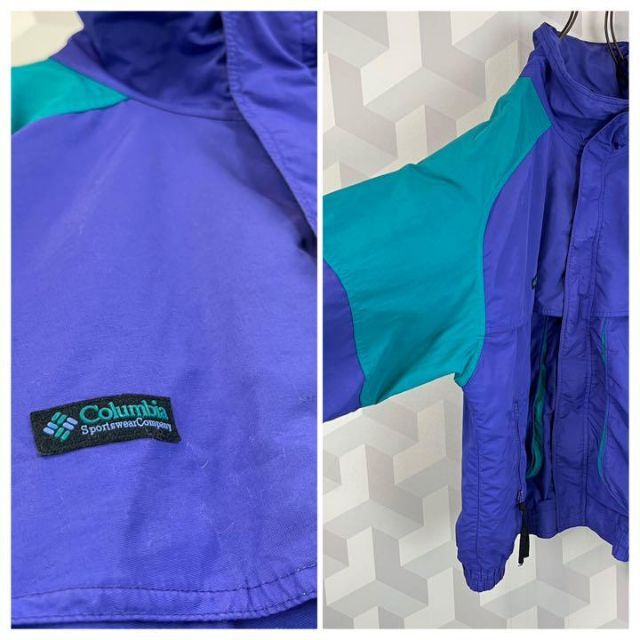 Columbia - 【コロンビア】XL バイカラー ナイロンジャケット 紫緑 