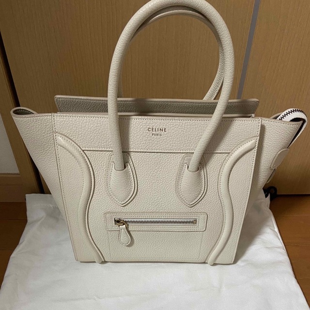 代引き人気 celine セリーヌ ラゲージ マイクロサイズ 白 CELINE ハンドバッグ