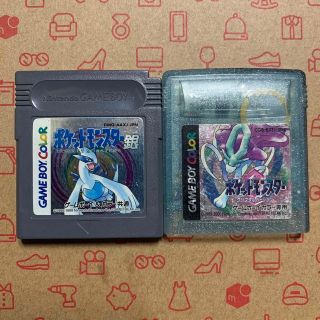 ゲームボーイ(ゲームボーイ)の(ジャンク) ポケットモンスター 銀＆クリスタル セット(携帯用ゲームソフト)