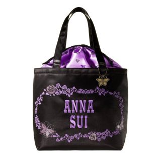 アナスイ(ANNA SUI)の ANNA SUI トートバッグ バッグ 巾着トート バラ柄 蝶チャーム付(トートバッグ)