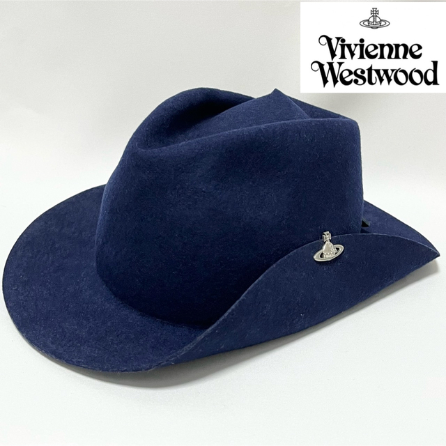 Vivienne Westwood(ヴィヴィアンウエストウッド)の【新品】超レアVivienne Westwoodオーブ付きアシメントリーハット メンズの帽子(ハット)の商品写真