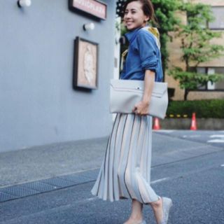 アメリヴィンテージ(Ameri VINTAGE)のAMERI vintage  STRIPE KNIT SKIRT(ロングスカート)