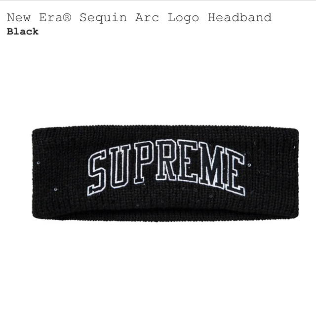 18FW【黒】New Era Sequin Arc Logo Headband プチプラ