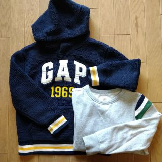 ギャップキッズ(GAP Kids)のGAP　もこもこパーカーとトレーナー　裏起毛　130cm　ネイビー　グレー(その他)