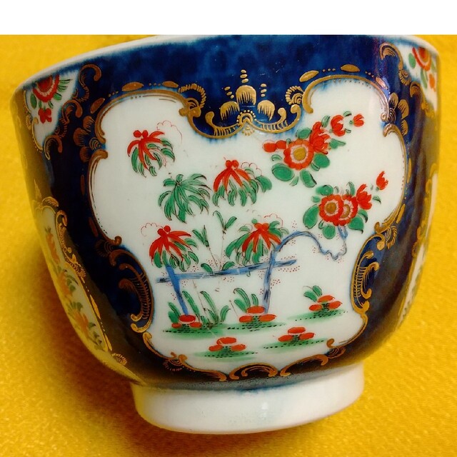 薩摩焼 色絵金彩 御所車花文 双耳瓶 花生 時代箱 O R3408-