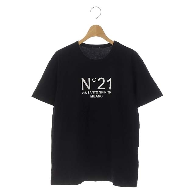 ヌメロヴェントゥーノ N°21 Tシャツ カットソー ロゴ 半袖 36 黒