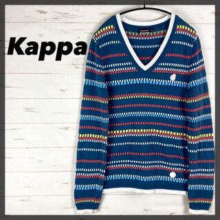 カッパ(Kappa)のKappa カッパ 薄手ニット ワンポイントロゴ プルオーバー カットソー L(ニット/セーター)
