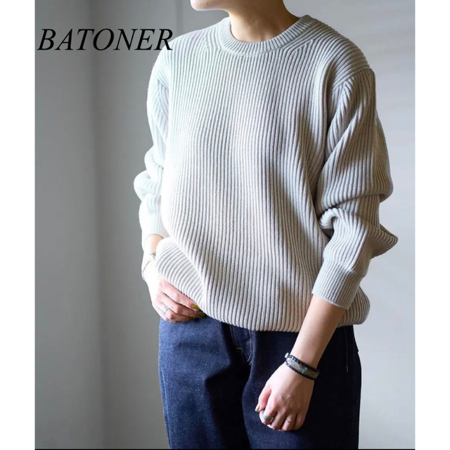 極美品】BATONER バトナー リブクルーネック セーター ニット - ニット ...