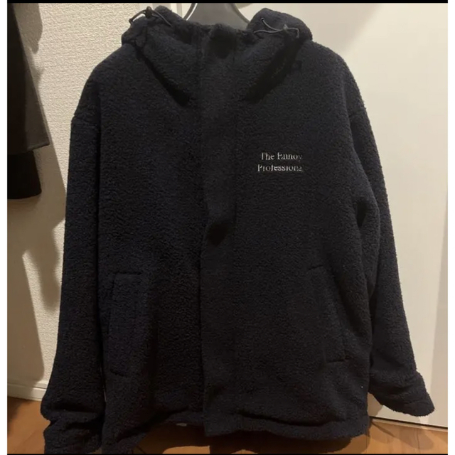 エンノイ Ennoy BOA HOODED JACKET ボアジャケット L 黒