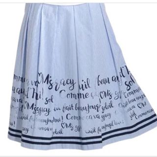 エムズグレイシー(M'S GRACY)のM'S GRACY   Message Print Skirt  タグ付き(ひざ丈スカート)