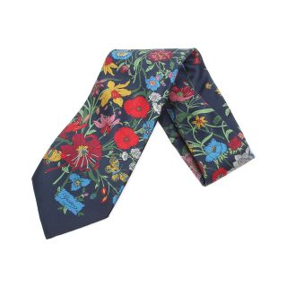 グッチ(Gucci)の美品 グッチ GUCCI ネクタイ シルク100％ 花柄    メンズ(ネクタイ)