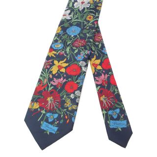 Gucci - 美品 グッチ GUCCI ネクタイ シルク100％ 花柄 メンズの通販