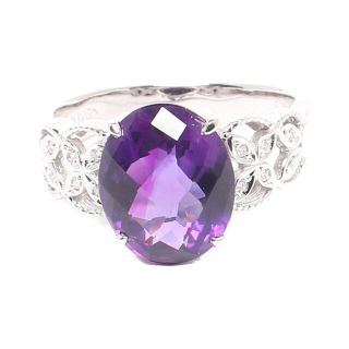 美品  リング 指輪 K18WG アメジスト4.45ct(リング(指輪))