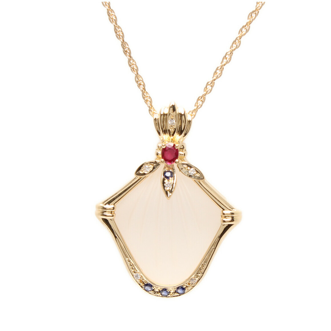 最適な材料 ネックレス 美品 K18 サファ ルビー0.25ct ネックレス
