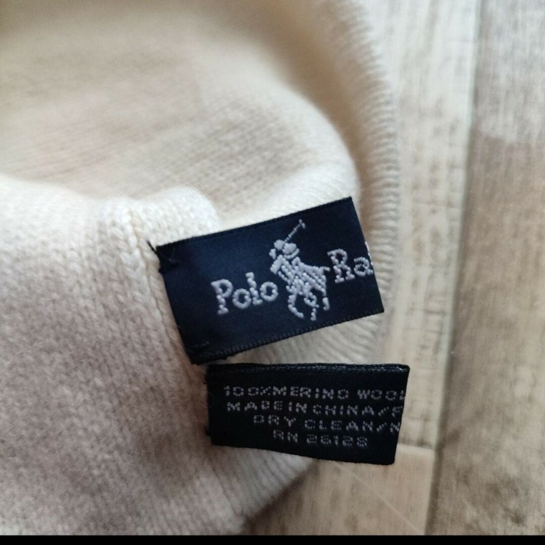 POLO RALPH LAUREN(ポロラルフローレン)の新品　ラルフ　ビーニー　キャップ　ニット帽　ニットキャップ　白 メンズの帽子(ニット帽/ビーニー)の商品写真