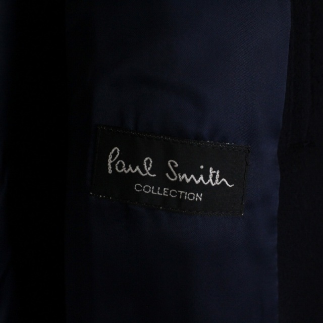 ポールスミスコレクション ステンカラーコート ロング ウール M 紺