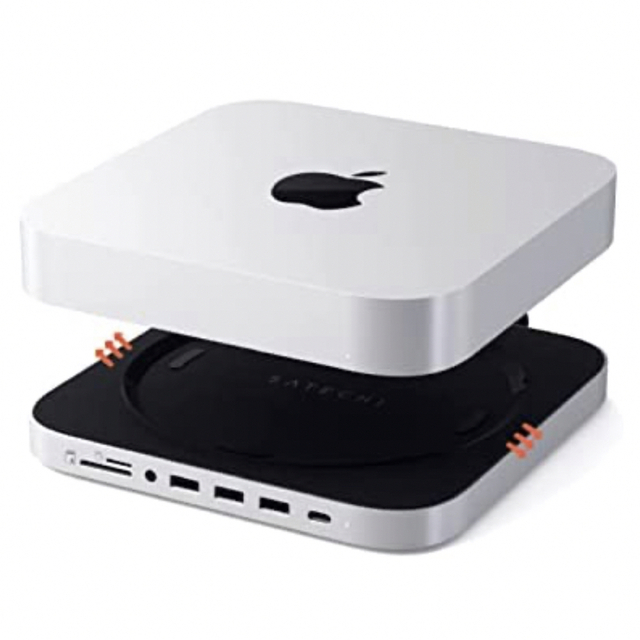 Apple(アップル)のSatechi USB-C アルミニウム スタンド & ハブ (シルバー)  スマホ/家電/カメラのPC/タブレット(PC周辺機器)の商品写真