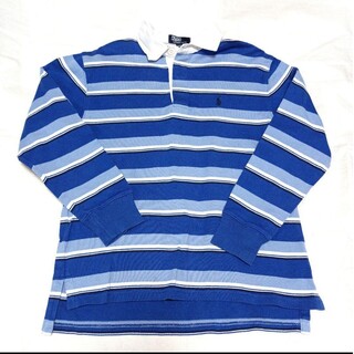 ポロラルフローレン(POLO RALPH LAUREN)のラルフローレン 長袖シャツ ラガーシャツ 140 ブルーボーダー(Tシャツ/カットソー)