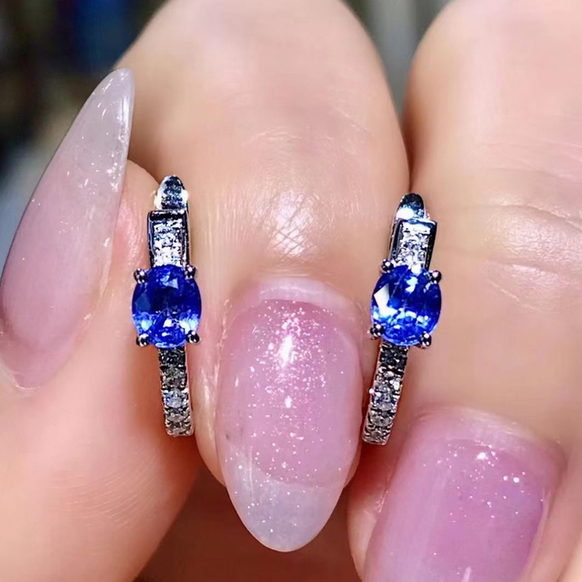専門ショップ 天然ブルーサファイア ダイヤ ピアス0.66ct k18 ¥ ピアス