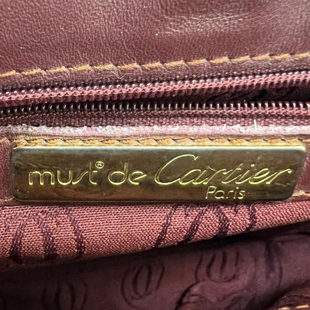 ☆美品☆カルティエ マストライン ショルダーバッグ オールレザー ロゴ