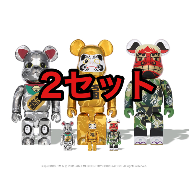 BE@RBRICK BAPE 招き猫 銀メッキ 達磨 金メッキ 獅子舞 2セット 専門