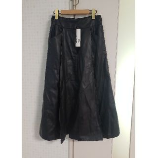 ザラ(ZARA)のタグ付き ZARA レザースカート 黒 S(ロングスカート)