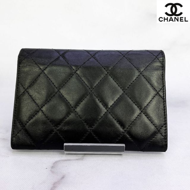 300　長美品　CHANEL　シャネル　カンボンライン　二つ折り　コンパクト財布 レディースのファッション小物(財布)の商品写真