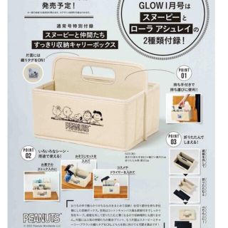 スヌーピー(SNOOPY)のGLOW付録スヌーピー収納キャリーボックス(ファッション)