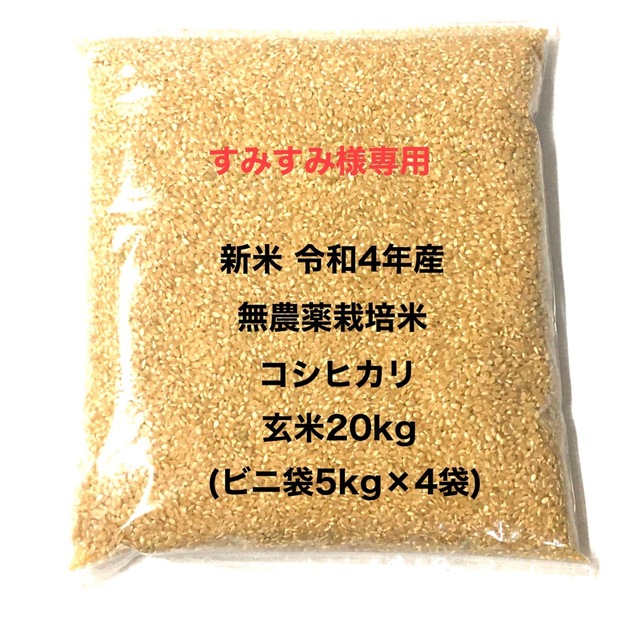 新米、無農薬❤️風干し玄米２０キロ - 米/穀物