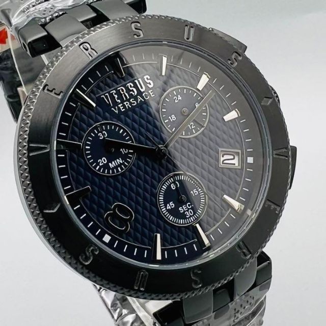 【新品】 ヴェルサス/ヴェルサーチ ブラック 漆黒 メンズ クォーツ 腕時計