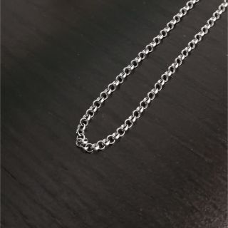 45cm】K18WG【刻印入・本物】ロールチェーンネックレス 幅2.0mmの通販