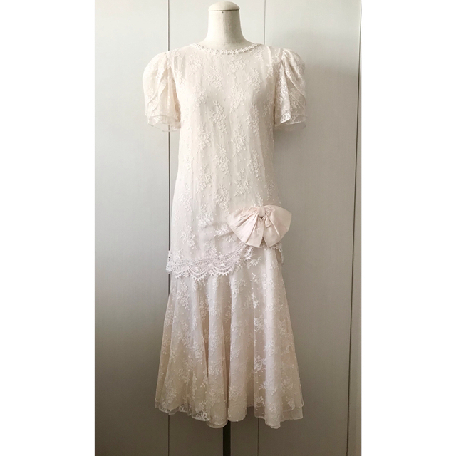 ヴィンテージ レース 80’s Pink Lace Dress ドレス ピンク 1