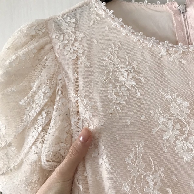 ヴィンテージ　レース　80’s Pink Lace Dress ドレス　ピンク