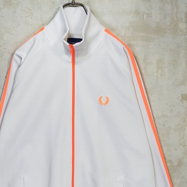 ゆるダボ】フレッドペリー 3XL トラックジャケット ホワイト オレンジ